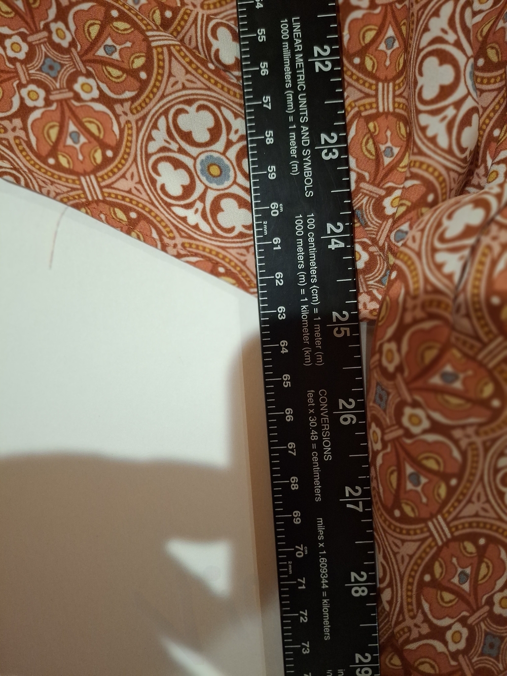 Max Studio Rust and Cream Printed Tie-Front Top - Picture 16 of 16